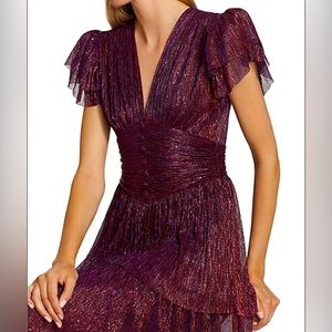 Sarah Sequin Pleated Knit Maxi Dress